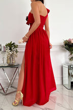 Robe de soirée longue à une épaule froncée Darling Muse