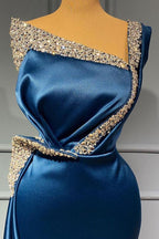 Blue Evening Dress Long Prom dresses in glitter