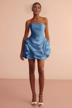 Glamorous Strapless Sleeveless Short Prom Dress With Pleated Skirt In 70 Colors