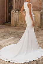 Sleeveless Mermaid Wedding Dress With Regal Fit And Flare