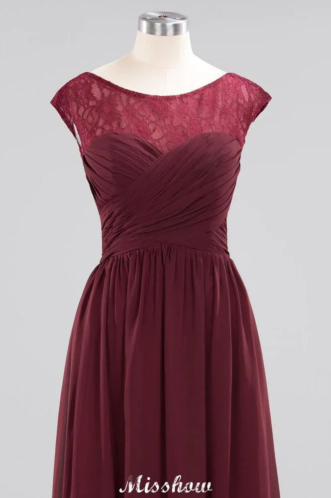 Cap Sleeves Aline Evening Maxi Dress Chiffon Tulle Wedding Party Dress