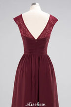 Cap Sleeves Aline Evening Maxi Dress Chiffon Tulle Wedding Party Dress