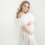 Sheer Maternity Robe For Photo Shoot Tulle Pregnancy photoshoot