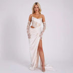 Casual Sexy Black Strapless Bandage Prom Dress