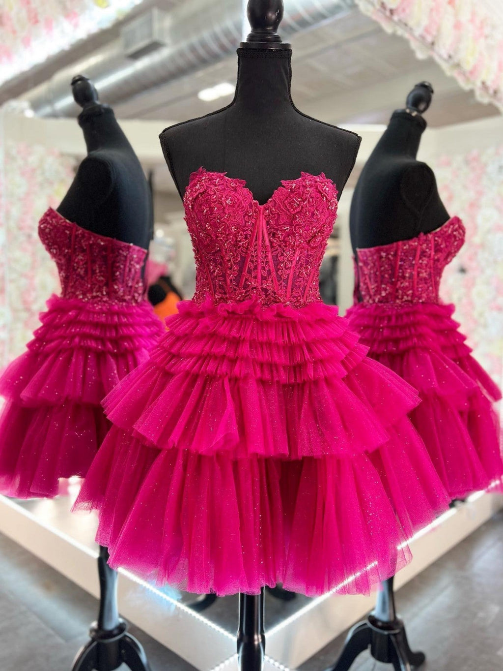 Ivy| A-Linie Sweetheart Homecoming-Kleid mit Rüschen