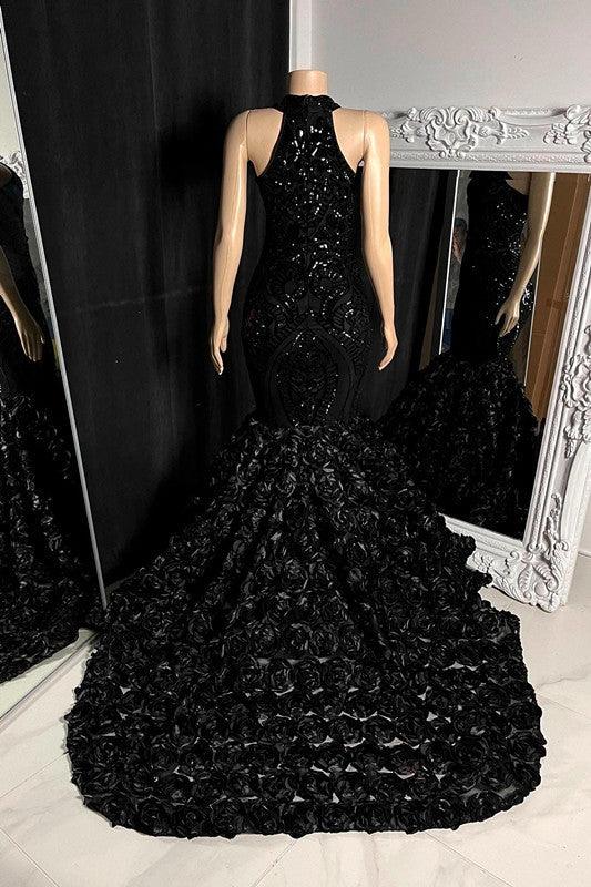 Charming Long Mermaid Sleeveless High Collar Prom Dress