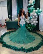 Charming V-neck Sleeveless Mermaid Prom Dress