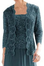 Chic beautiful 3/4 length sleeves a-line lace mother dress sequined