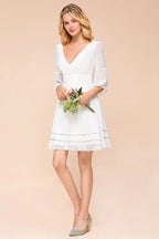 Chiffon Knee Length Simple Daily Casual Dress Beach Bridesmaid Dress