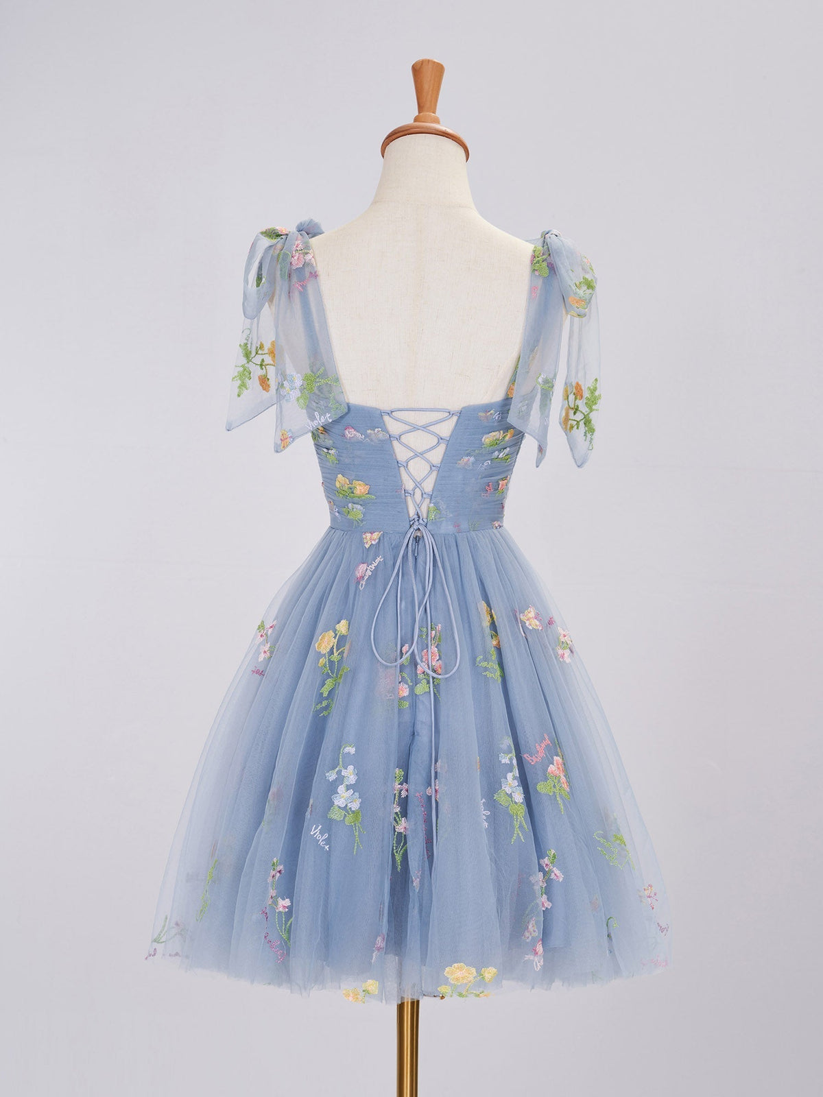 Aline Short Sweetheart Tulle Floral Homecoming Dress