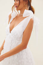 Blooming Love Floral Applique Tulle Organza Mini Dress