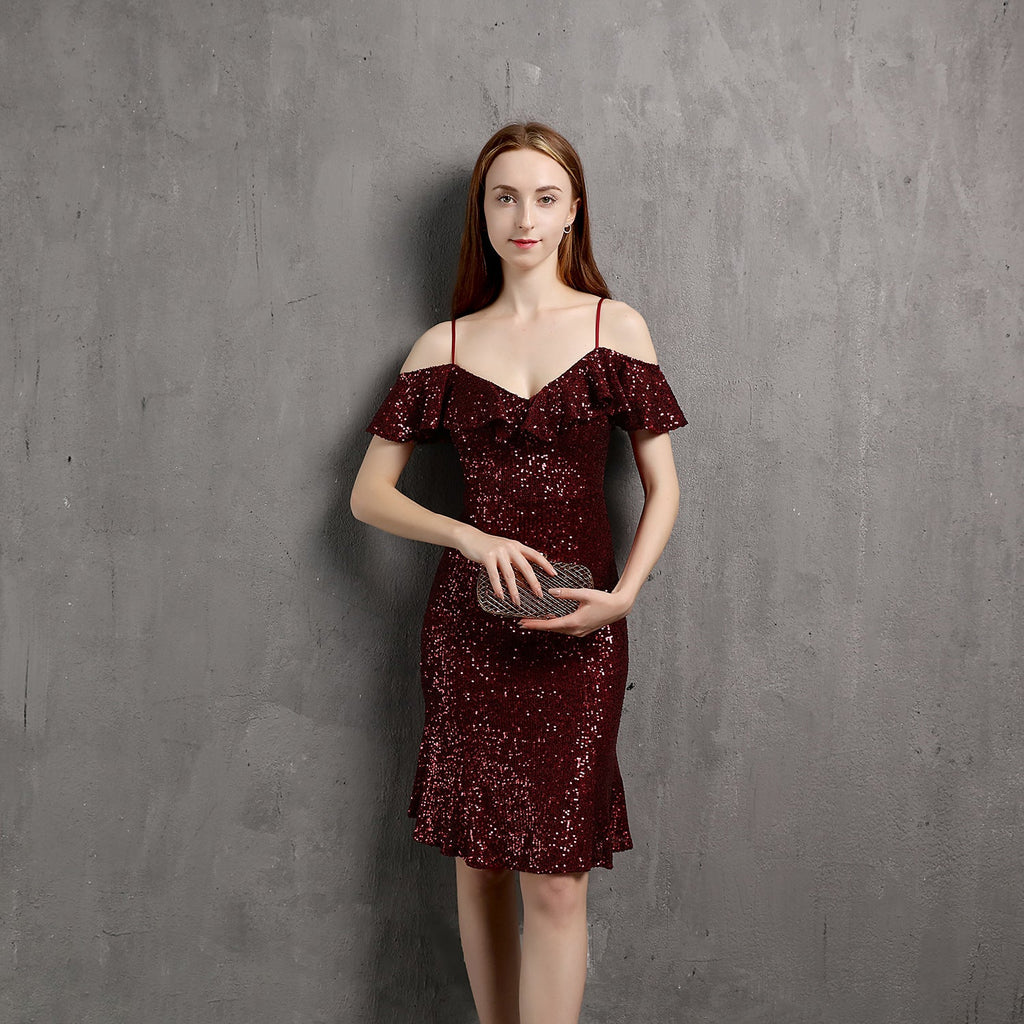 Vestido de Noite Curto com Decote em V – Vestido Elegante para Mulheres para Festas, Eventos Sociais e Discotecas