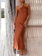 Robe longue sans manches et sans dos