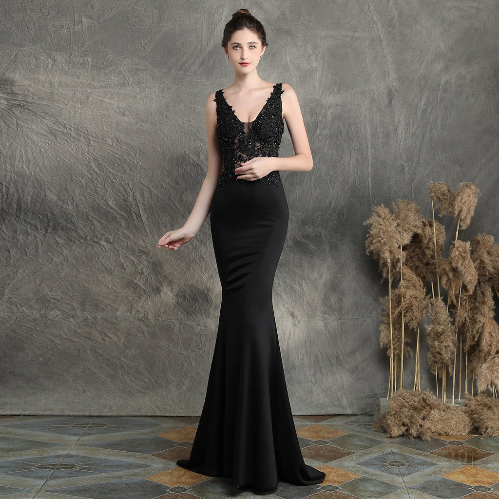 Feito à mão apliques frisado torrada roupas noiva longa apreciação jantar fino-ajuste fishtail vestido de noite de casamento vestido formal