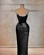 Chic Strapless Long Prom Dress With Beading And Pleated Details