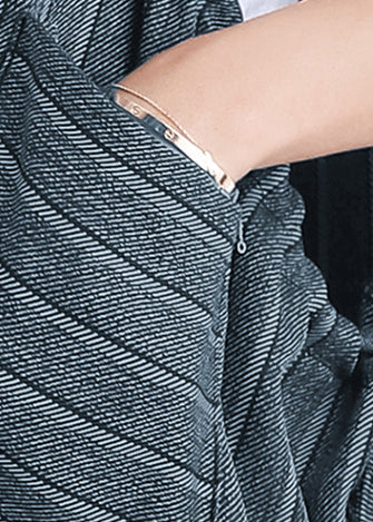 Vestido de verano a rayas con bolsillos sin mangas de algodón para mujer de Corea
