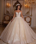 Sexy Long Sweetheart Ball Gown Wedding Dress With Sleeves