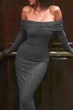 Sexy Party-Abendkleider mit Pailletten und schulterfreiem Schnitt (3 Farben) 