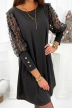 Robe courte manches brodées motifs floraux Hello Lover