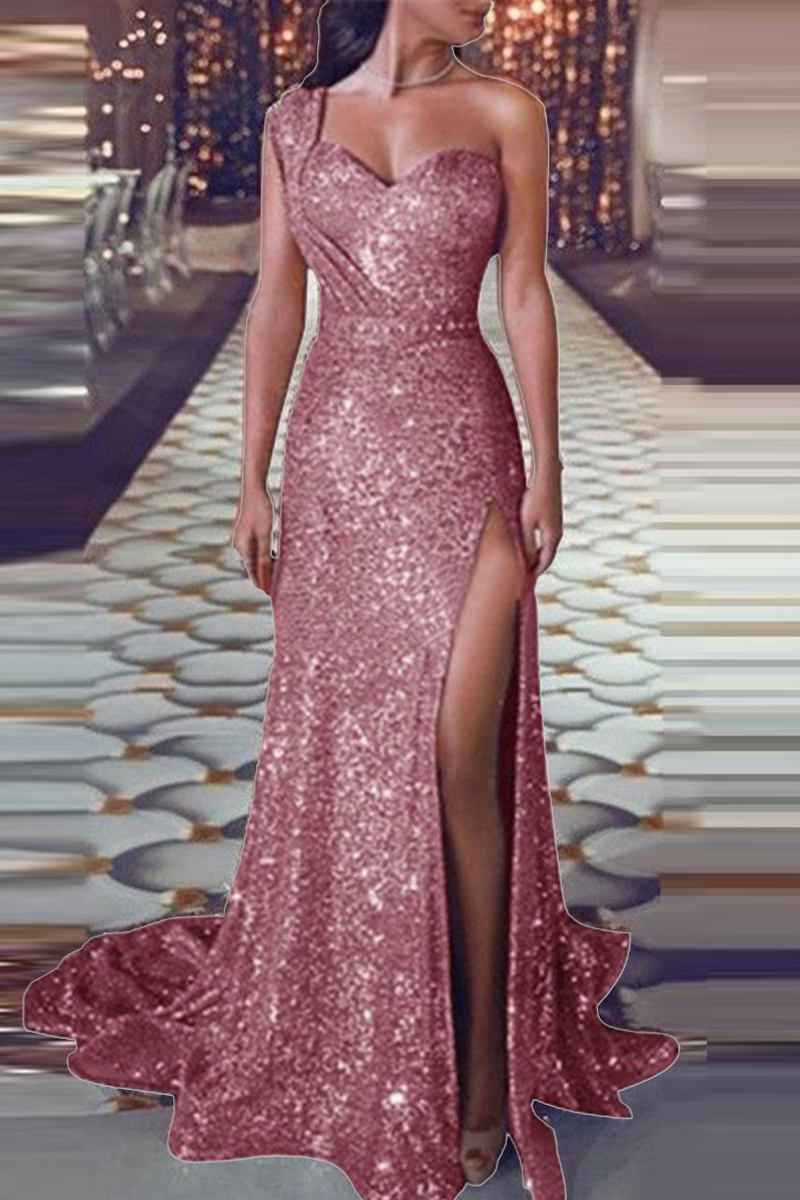 Vestido de Noite Sexy com Decote em V e Aplicações em Tom Bronzeado (6 Cores)