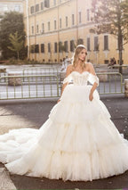 Designer Lange A-Linie Off-Shoulder Brautkleider mit Spitze