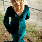 Robe longue en velours doré pour femme enceinte, col en V, traîne queue de poisson, robe de photographie
