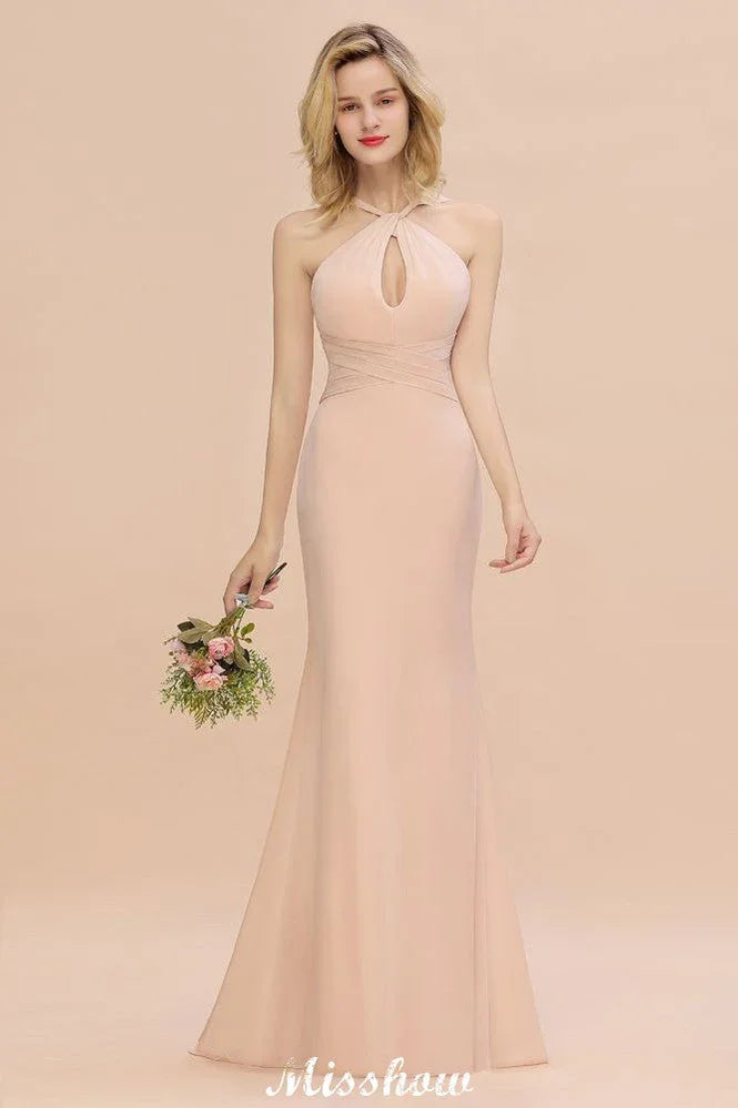 Vestido de Dama de Honra Sereia Justo com Alças, Comprimento ao Chão, para Festa Dreamful