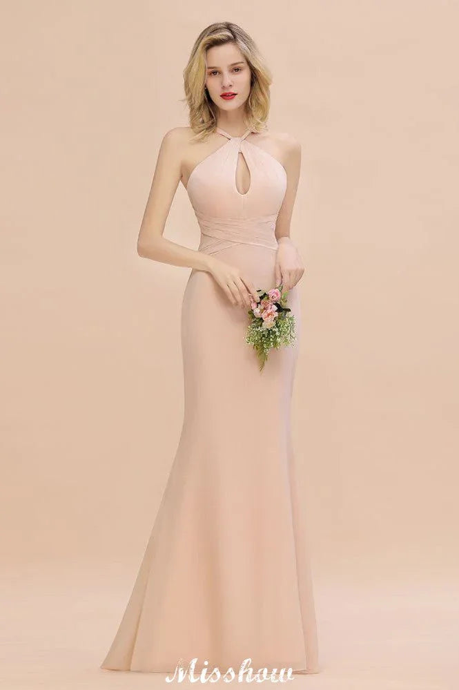 Vestido de Dama de Honra Sereia Justo com Alças, Comprimento ao Chão, para Festa Dreamful