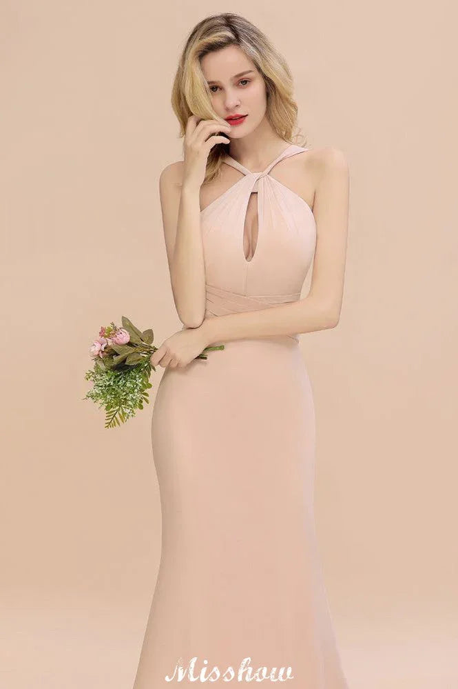 Vestido de Dama de Honra Sereia Justo com Alças, Comprimento ao Chão, para Festa Dreamful