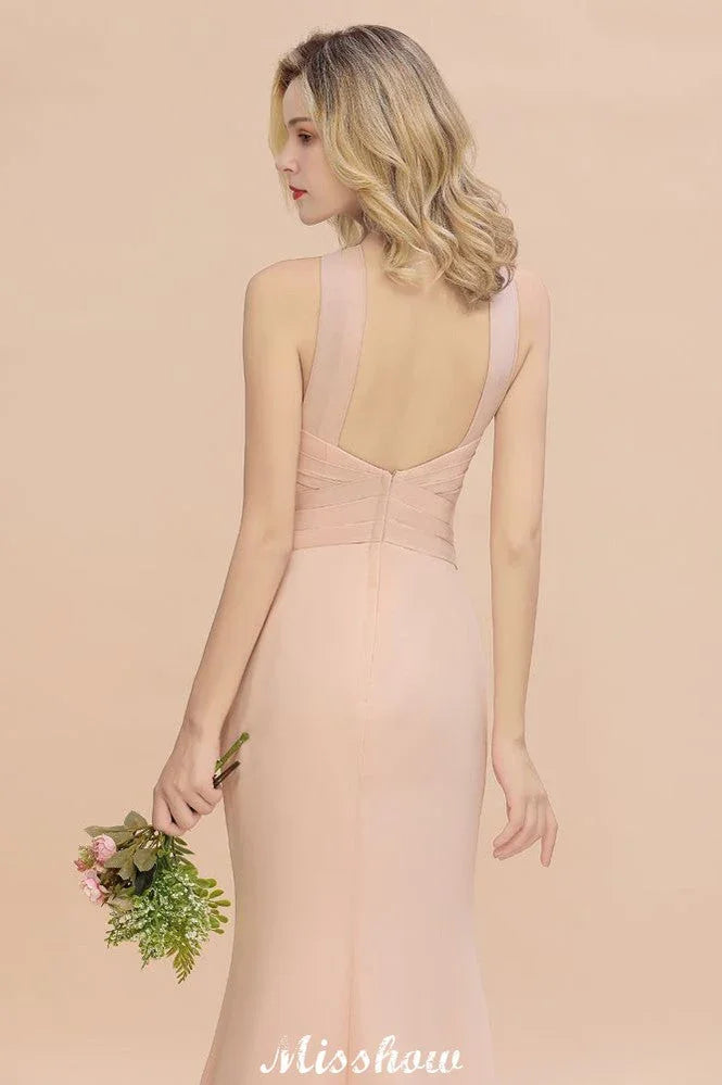 Vestido de Dama de Honra Sereia Justo com Alças, Comprimento ao Chão, para Festa Dreamful