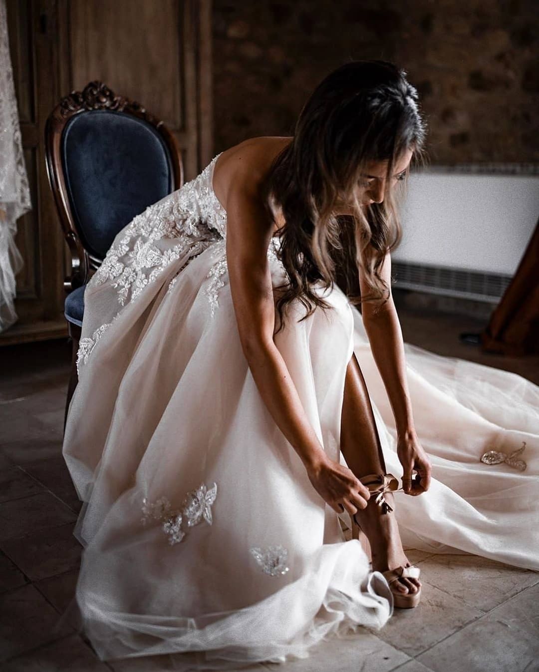 Modern A Line Sweetheart 3D Floral Long Wedding Dress With Lace Tulle