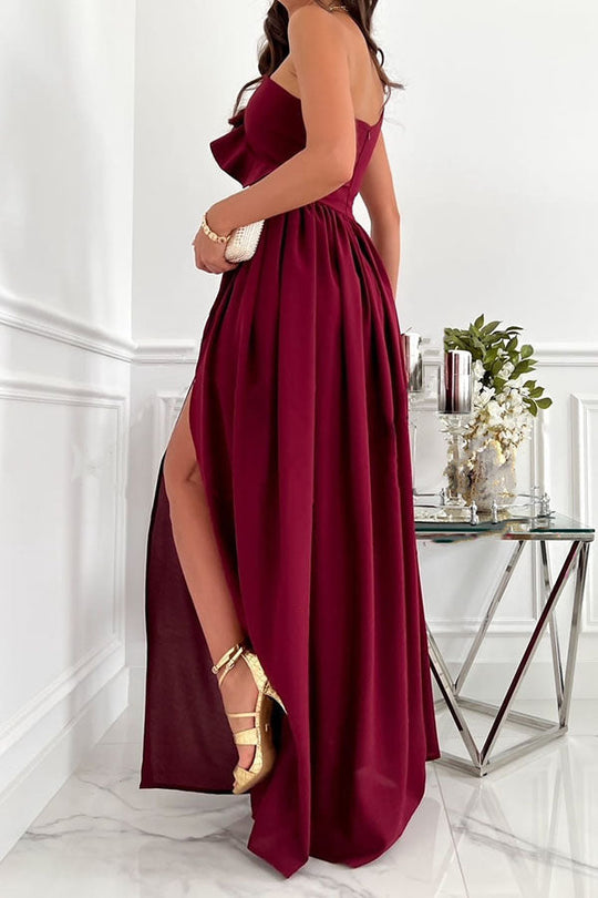 Robe de soirée longue à une épaule froncée Darling Muse