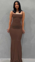 Robe longue de bal à fines bretelles sirène Robe de soirée sexy Y566