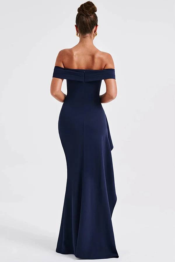 Robe longue sexy à épaule dénudée avec fente haute