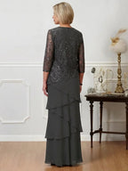Floor-Length A-Line Mother of the Bride Dresses with Jewel Neck
