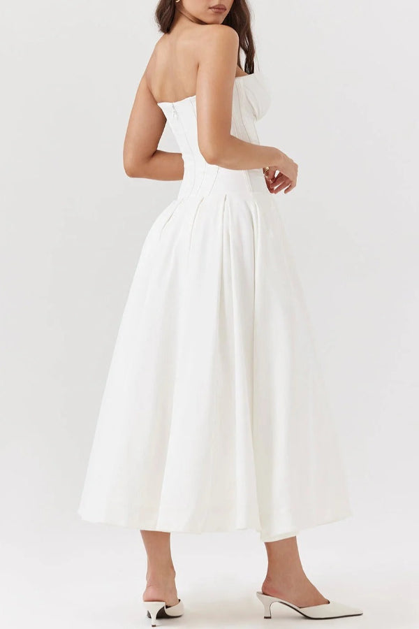 Abito midi senza spalline Milady