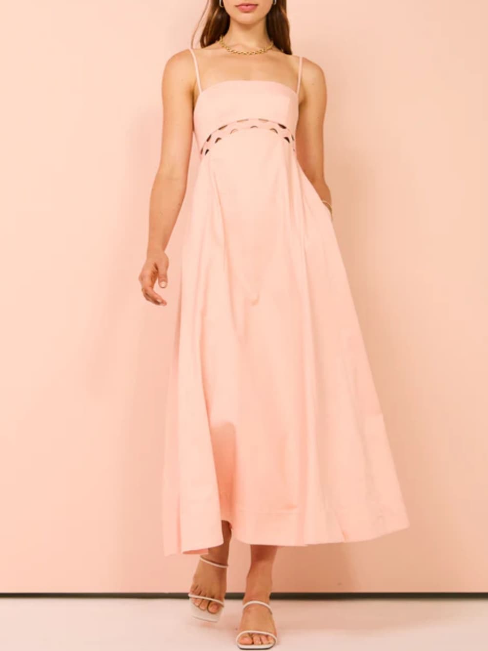 Abito Midi In Rosa Nuvola
