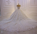 Sexy Sweetheart Off Shoulder Backless Wedding Dress With Tulle Appliques Ruffles