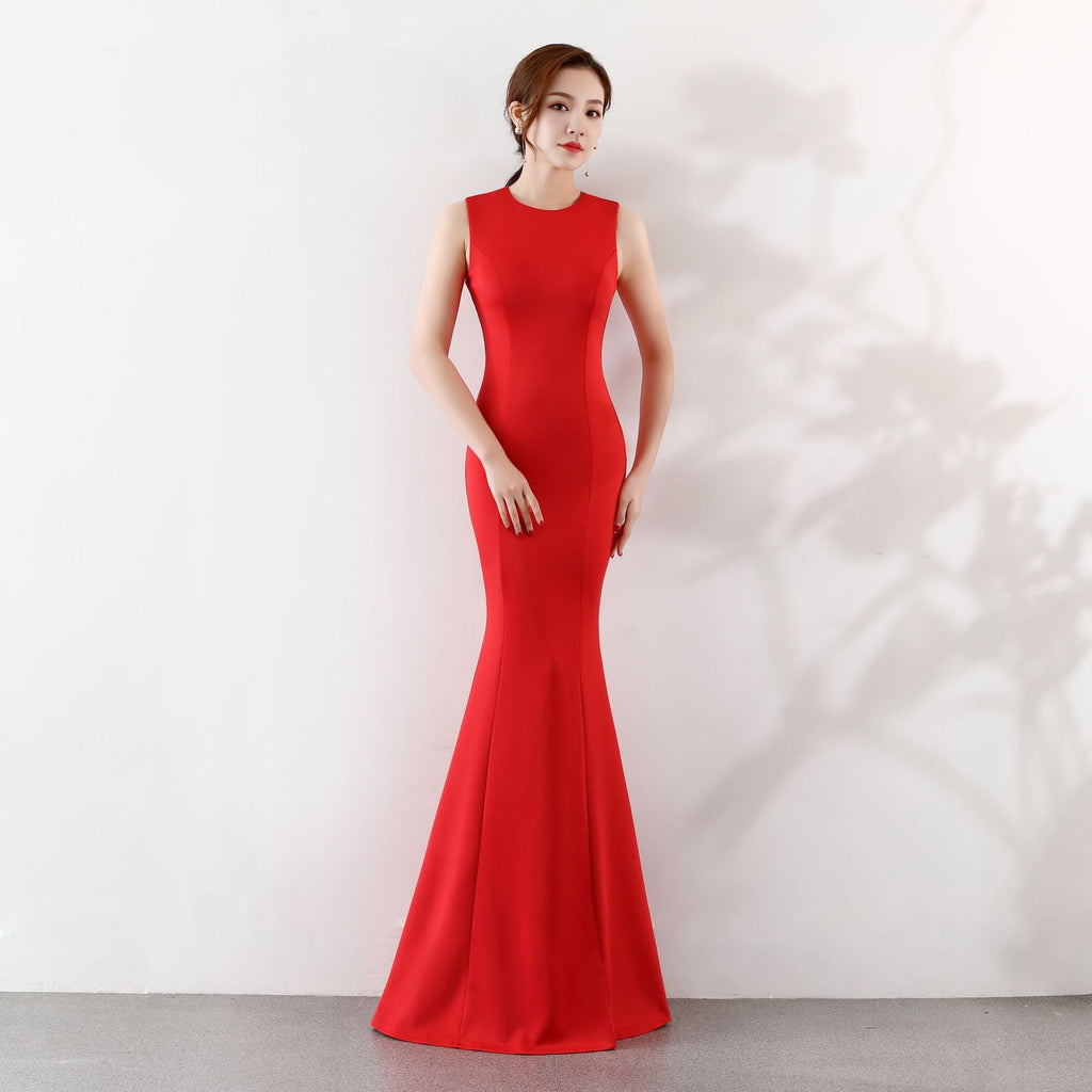 Abito da Sposa da Cerimonia Lungo Cocktail Elegante a Coda di Sirena per Fidanzamento Matrimonio Sera Donna – Il Miglior Abito da Sposa per la Sposa