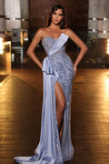 Regal Amethyst Off The Shoulder Sweetheart Evening Gown with Sequins and Beadings