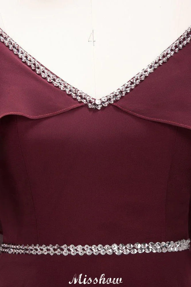 Vestidos elegantes de dama de honor em chiffon, corte em A, decote em V, alças finas, sem mangas, comprimento até ao chão, com bordados de contas