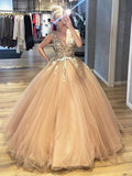 Elegantes Ballkleid mit V-Ausschnitt, Spitze und Tüll, lang, für Abschlussball