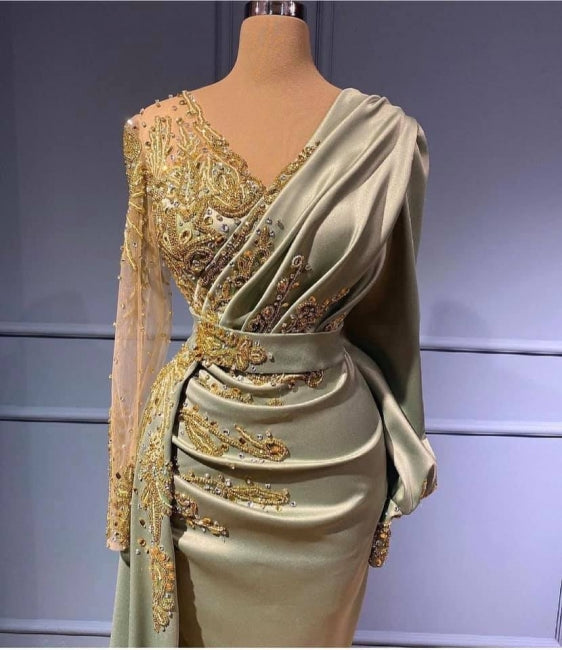 Elegante Abendkleider mit Ärmeln Lange Ballkleider