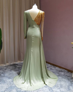 Vestidos Elegantes de Noite com Mangas Vestidos Longos de Baile