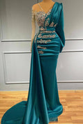 Robe de soirée élégante longue jusqu'au sol avec manches pour bal de fin d'année
