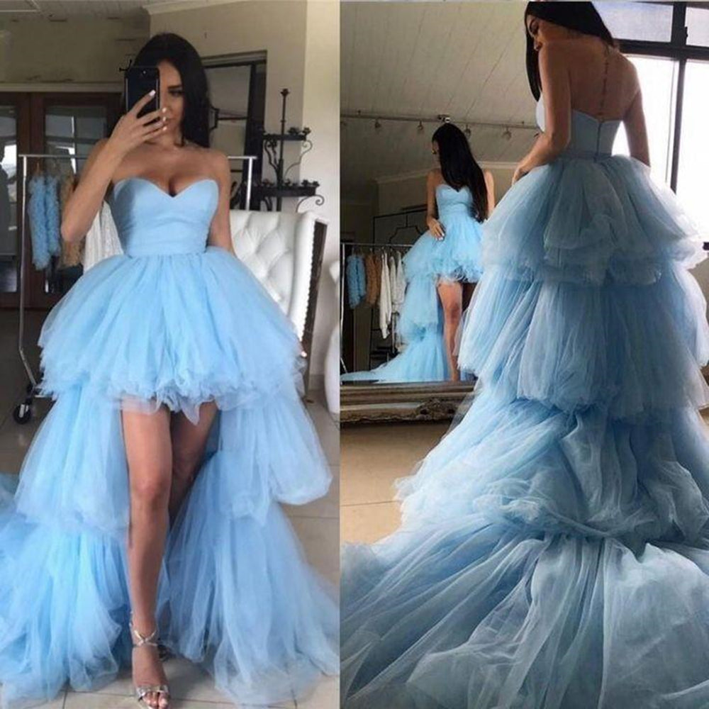 Robes de bal de fin d'études formelles en tulle élégantes à décolleté cœur asymétrique