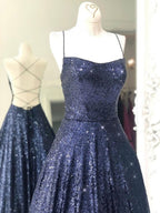 Robes de bal élégantes longues en ligne A, bustier sans bretelles, dos ouvert, ornées de paillettes