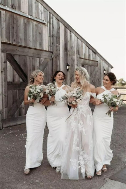 Robe de mariée élégante longue asymétrique en tulle avec dentelle florale