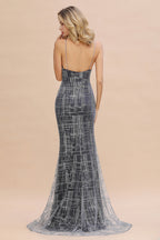Elegante abito lungo da sera senza maniche a sirena