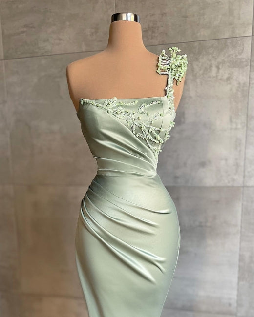 Abiti lunghi semplici da sirena eleganti color menta